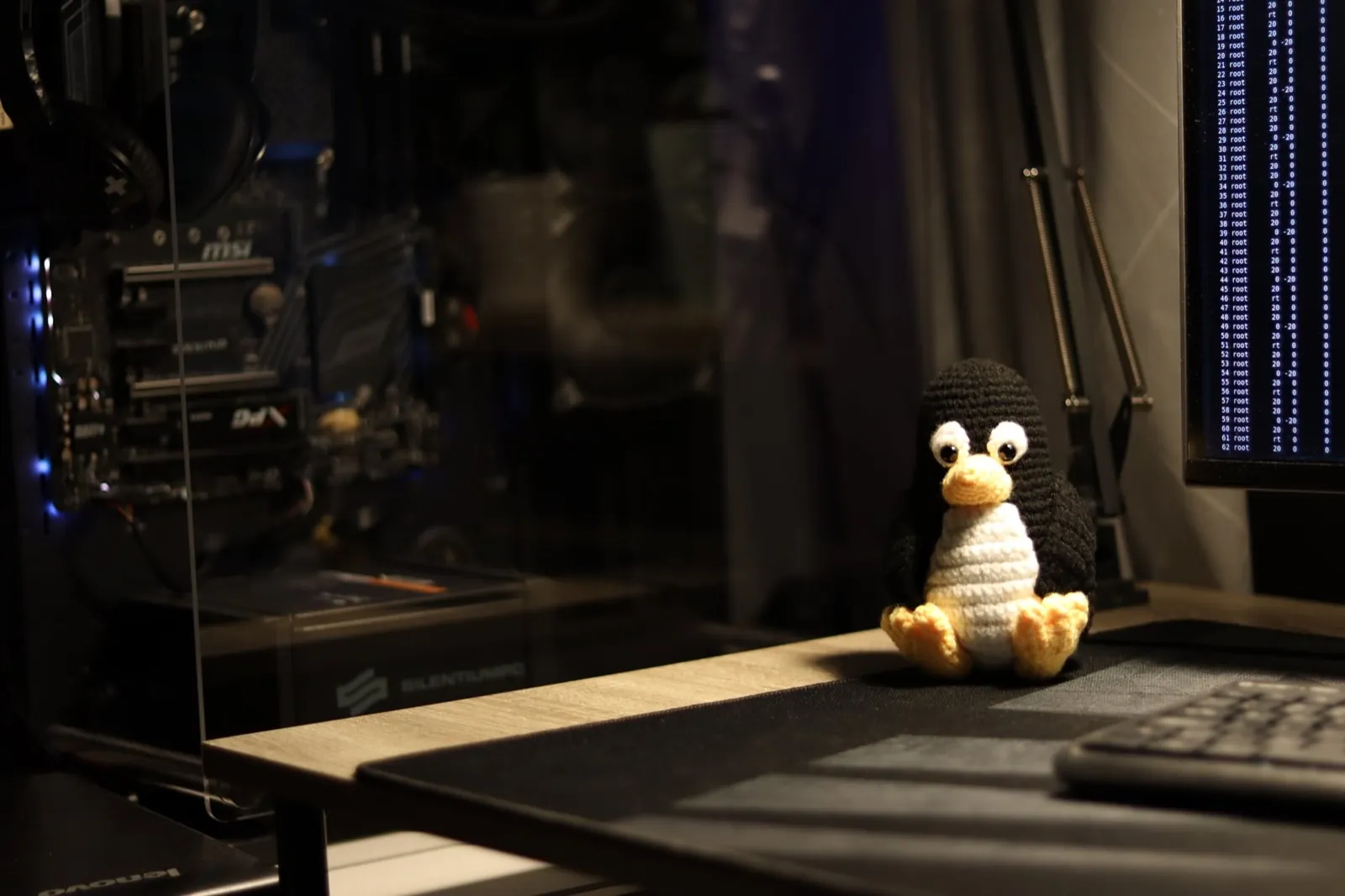 Tux i homelab — serwer z otwarta obudowa