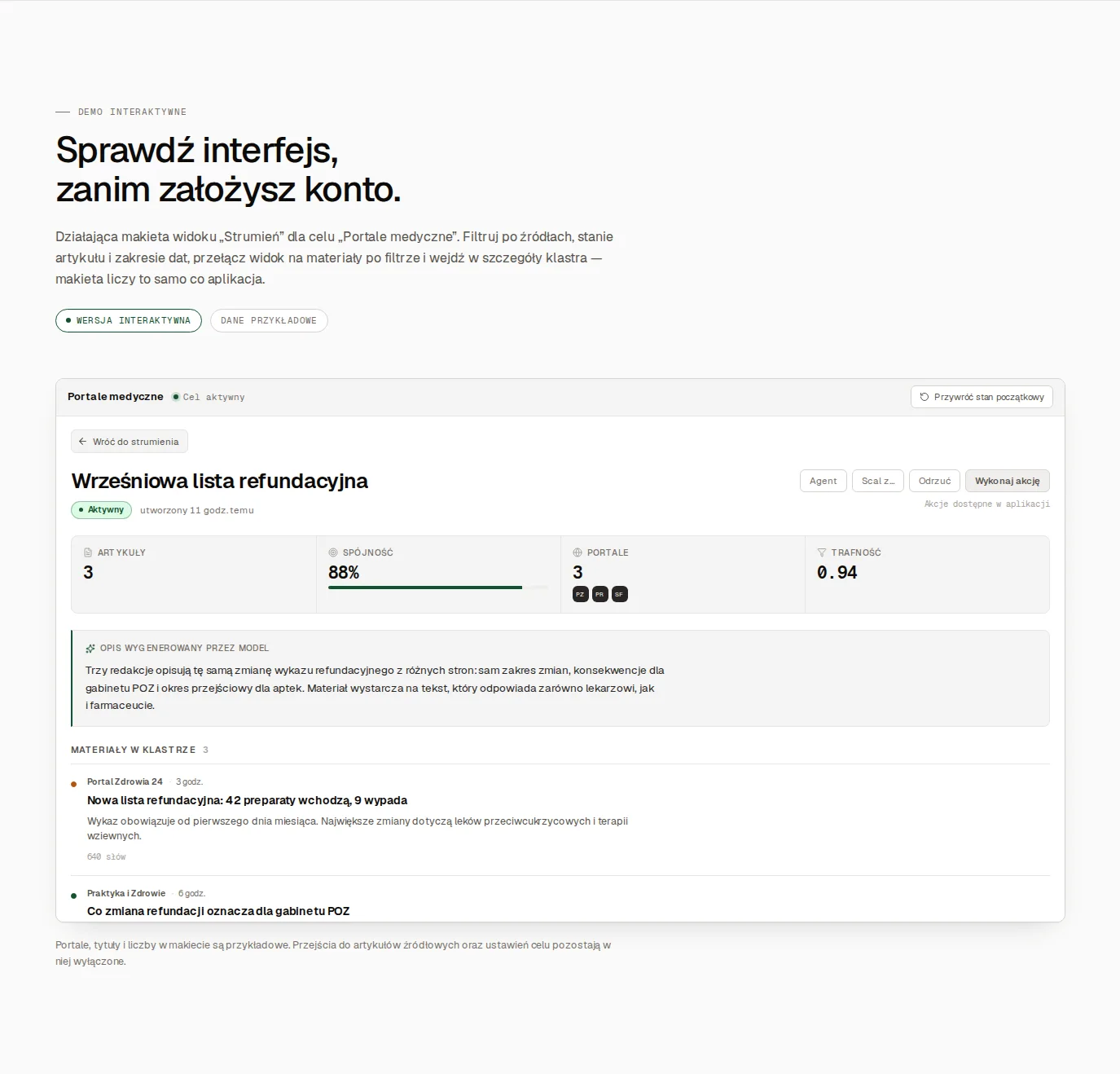 Details of the September reimbursement list Cluster with articles and relevance and coherence scores